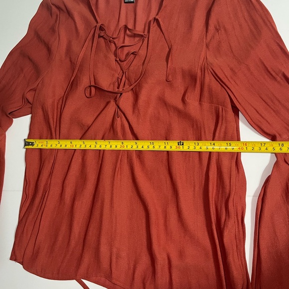 Forever 21 Terracotta Lace-Up Blouse - Picture 6 of 8